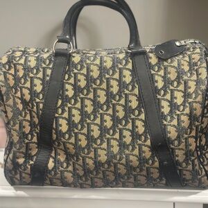 Dior Beige and Black Monogram Bag